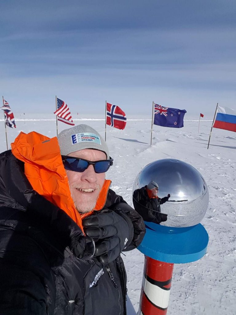 Chris Brown at the Ceremonial South Pole in 2016