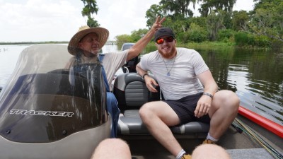 Axel and Robert messing about on lake arbuckle
