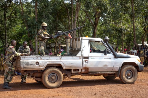 Truck loaded machine gun in Central African Republic