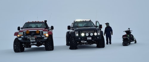 Icelandic trucks and snowmobile