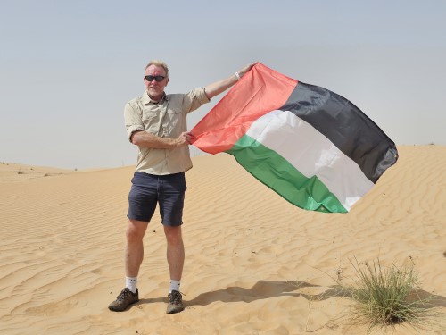 Chris stood at the Point of Inaccessibility for the United Arab Emirates