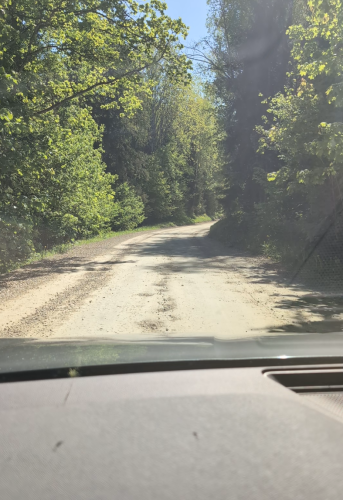 Driving the P4 road in Latvia