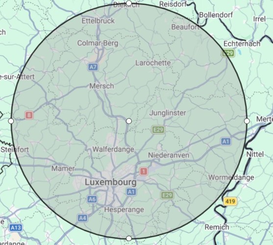 Calculating the Luxembourg Point of Inaccessibility